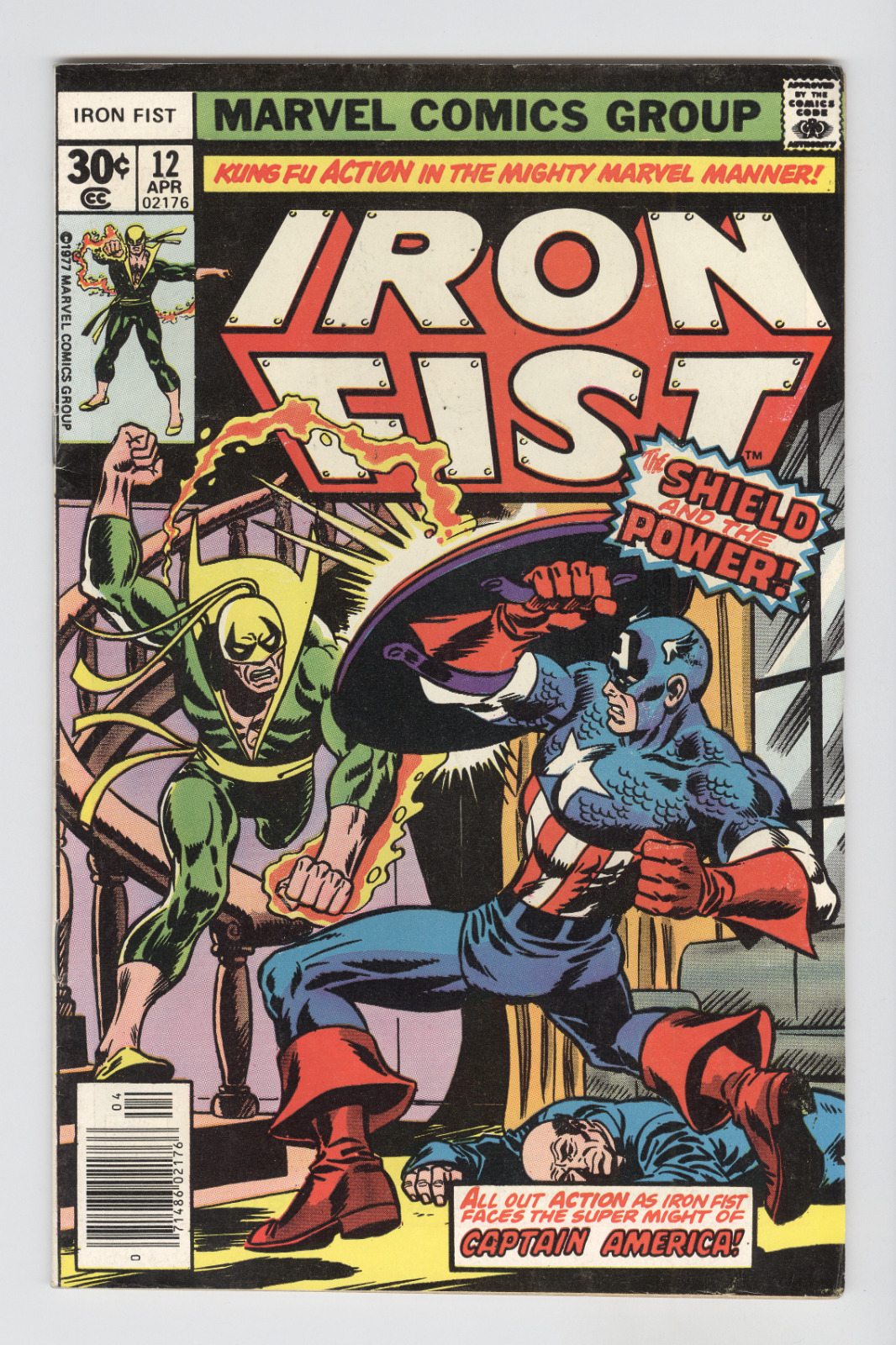 Iron Fist #12 May 1977 VG Byrne Art, Captain America