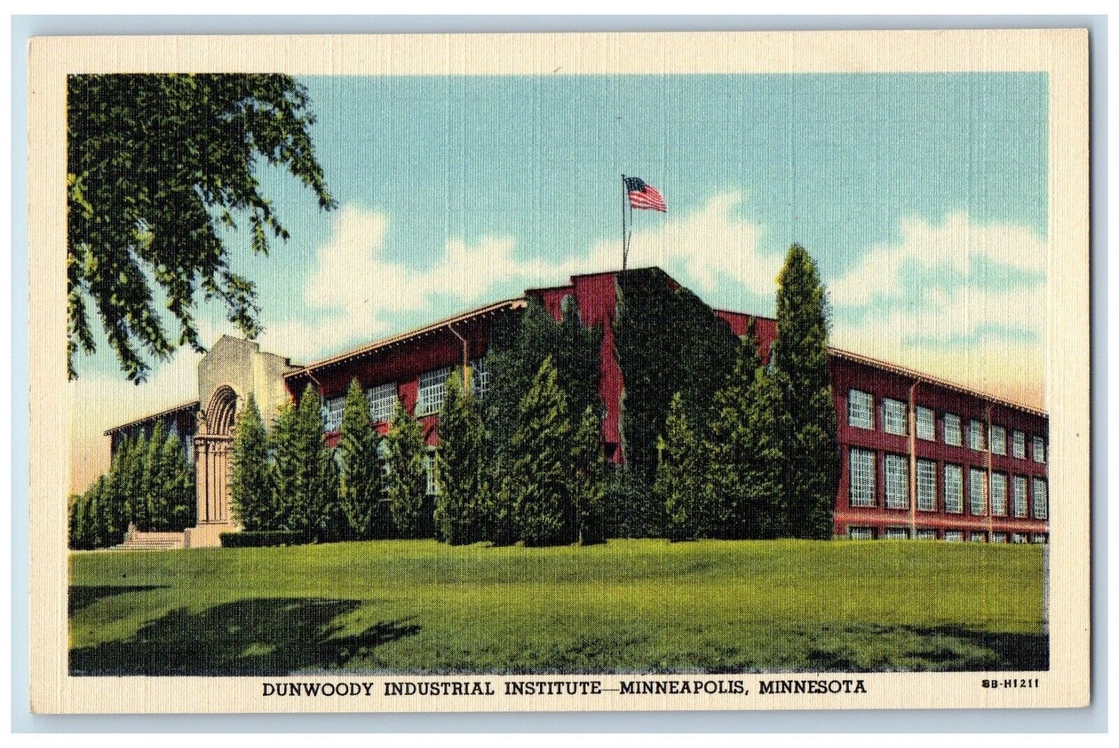 Minneapolis Minnesota Postcard Dunwoody Industrial Institute Field c1940 Vintage