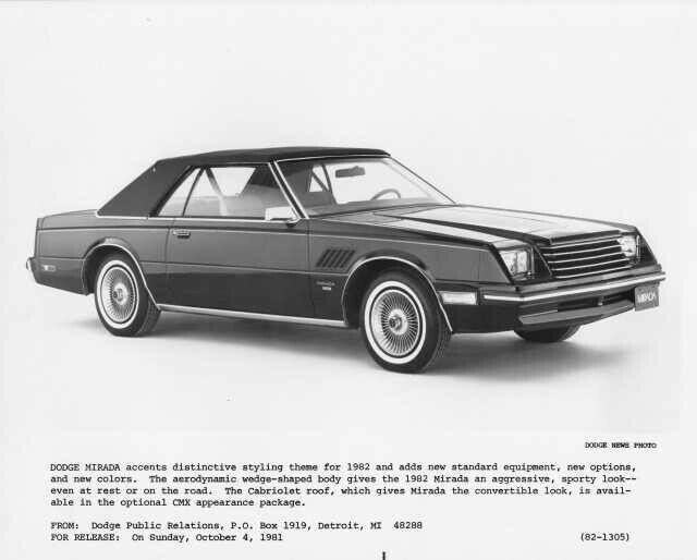 1982 Dodge Mirada Press Photo 0306
