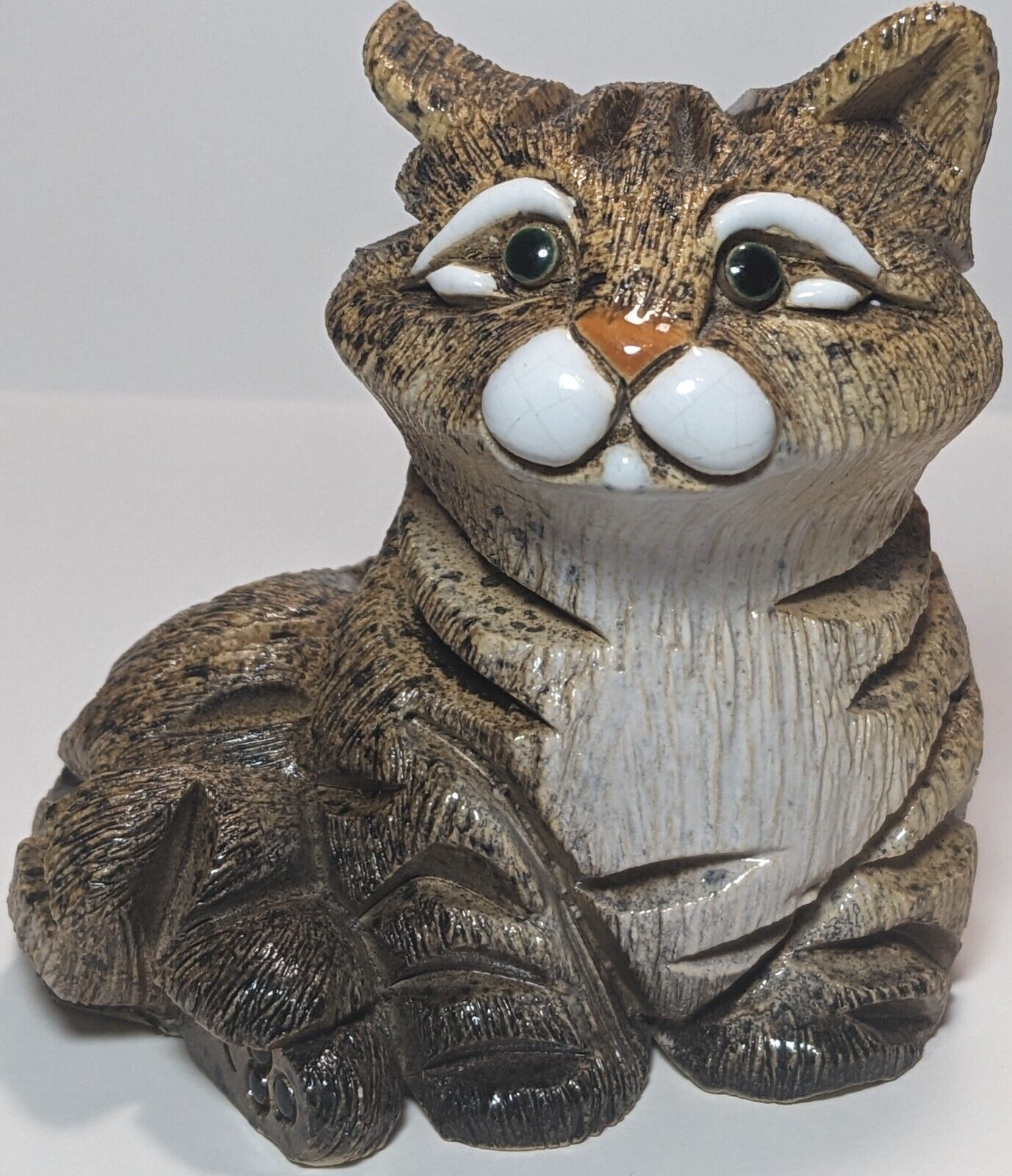 Artesania Rinconada Uruguay Tabby Kitty Cat Earthenware RETIRED #153 Figurine