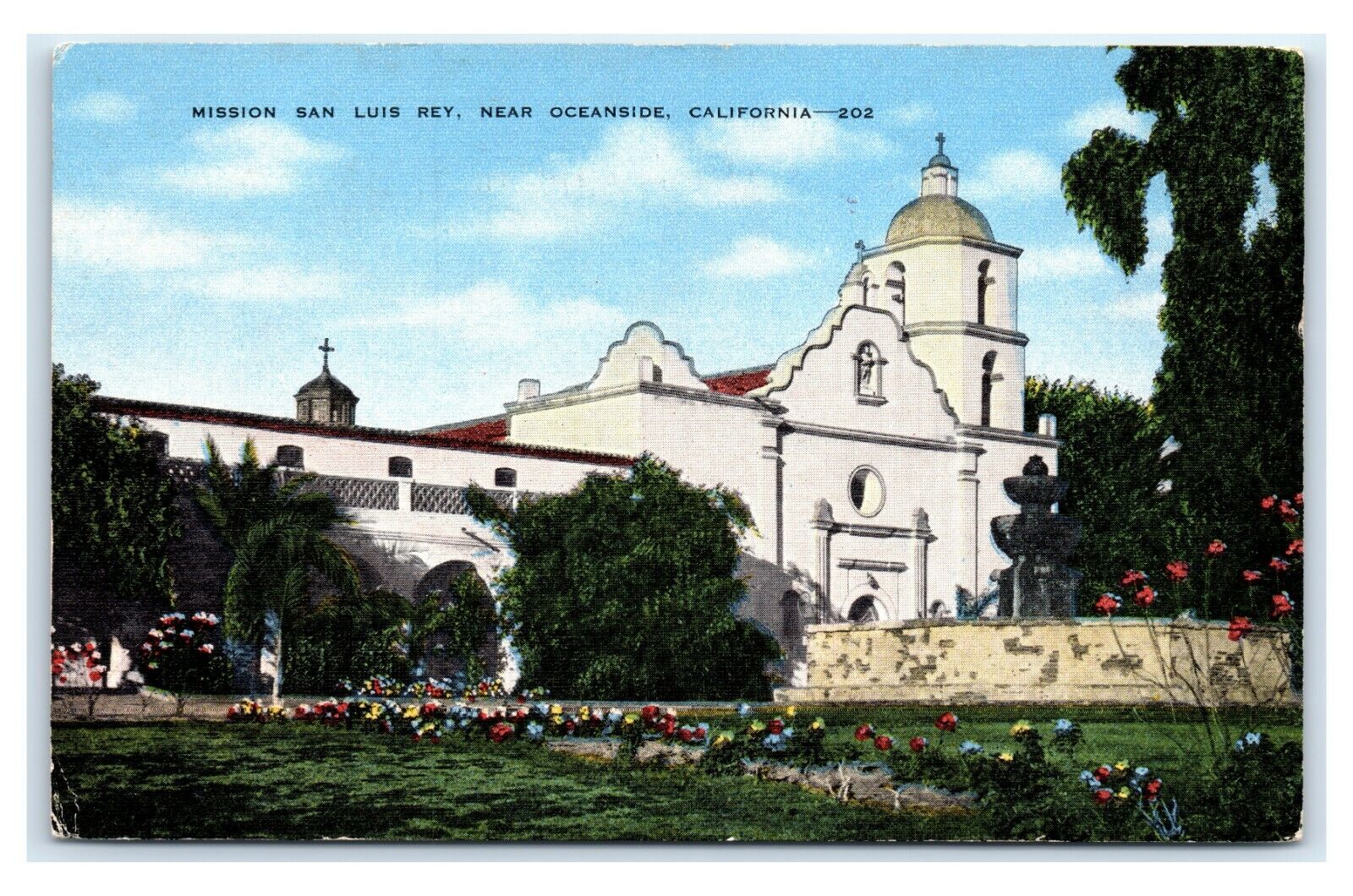 Postcard Mission San Luis Rey, near Oceanside CA M16 *2