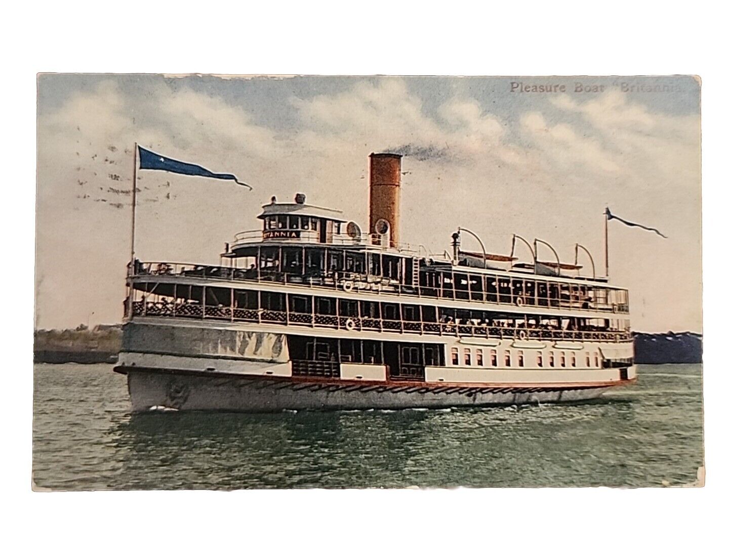 The Steamer Brittannia Divided Back Postcard 1911 Postmark