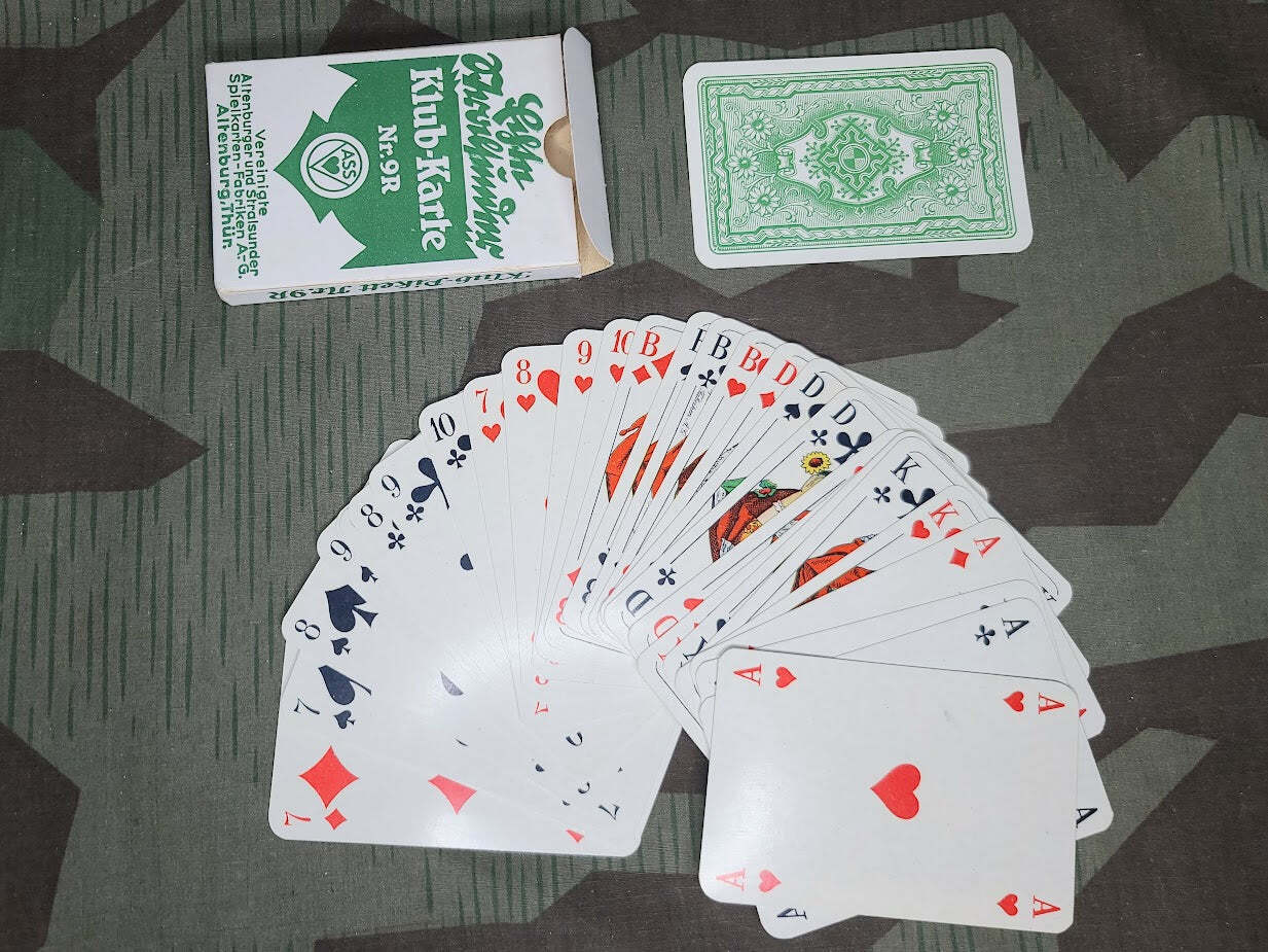 Original WWII German 1930s / 1940s Klub Karte Skat Playing Cards New Old Stock