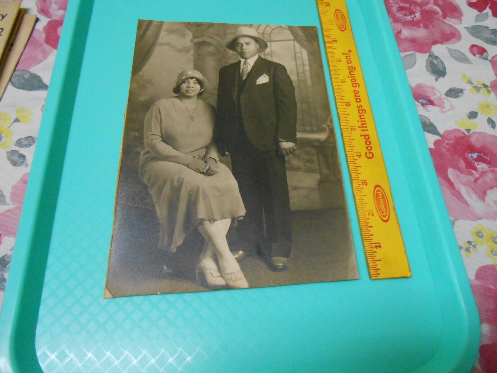 Antique 1920\'s Cabinet Card Photo Black Man And Wife Alabama Sunday Best Dress