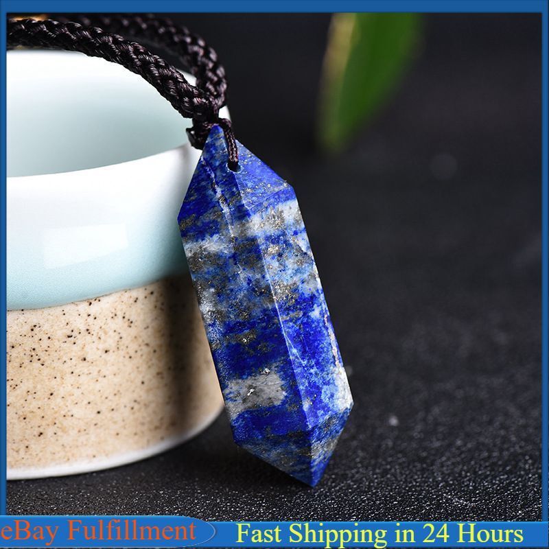 Natural Lapis Lazuli Quartz Crystal Pendant Rough Stone Meditation Amulet Reiki