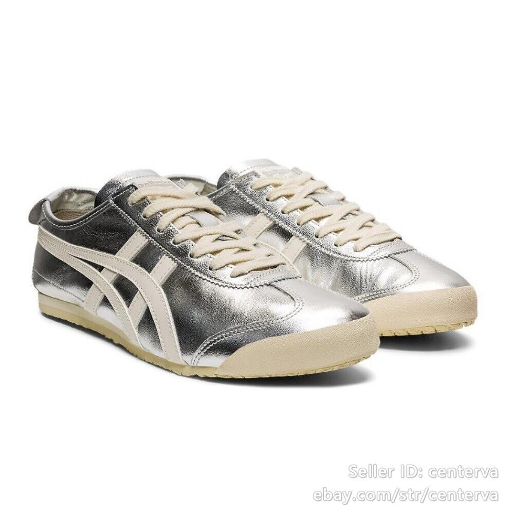 NEW Onitsuka Tiger MEXICO 66 Silver/Off White Sneakers  THL7C2-9399 Shoes Unisex