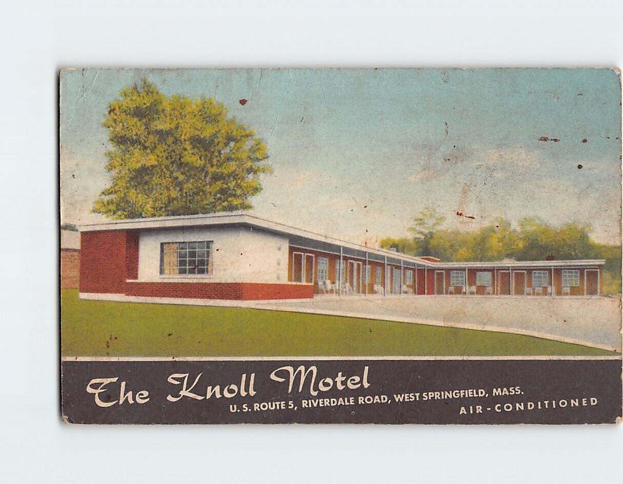 Postcard The Knoll Motel West Springfield Massachusetts USA