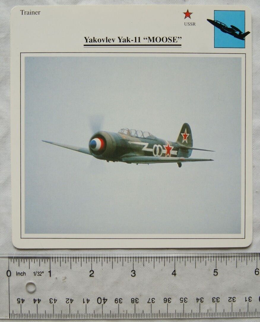 Yakovlev Yak-11 Moose - USSR - Trainer - Collectors Club Card