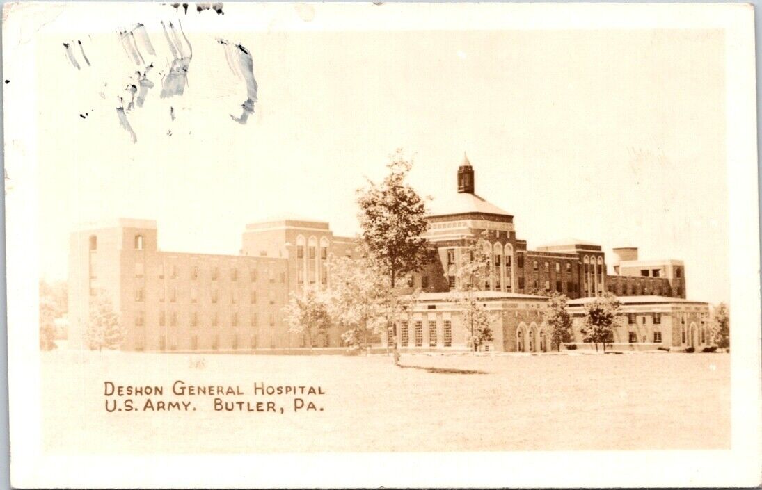 RPPC Butler PA US Army Deshon Gen Hospital Soldier Mail 1944 photo postcard NQ4