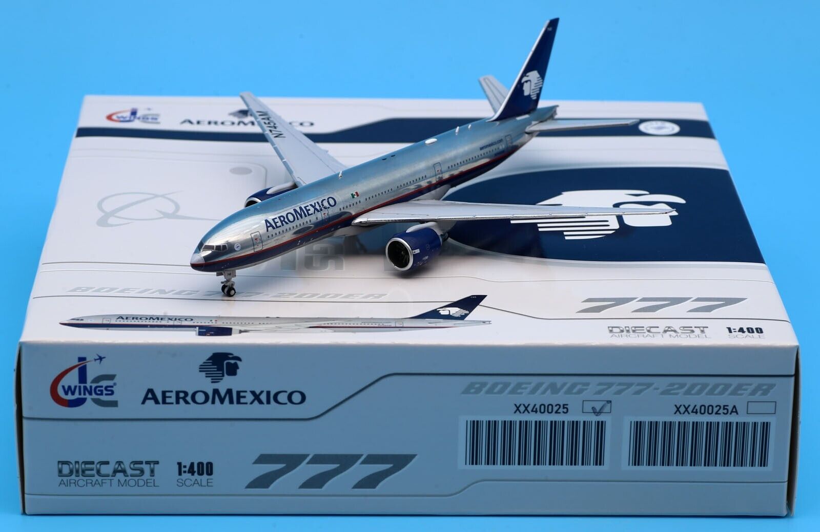 JC Wings 1:400 Aeromexico Boeing B777-200ER Diecast Aircraft Jet Model N745AM