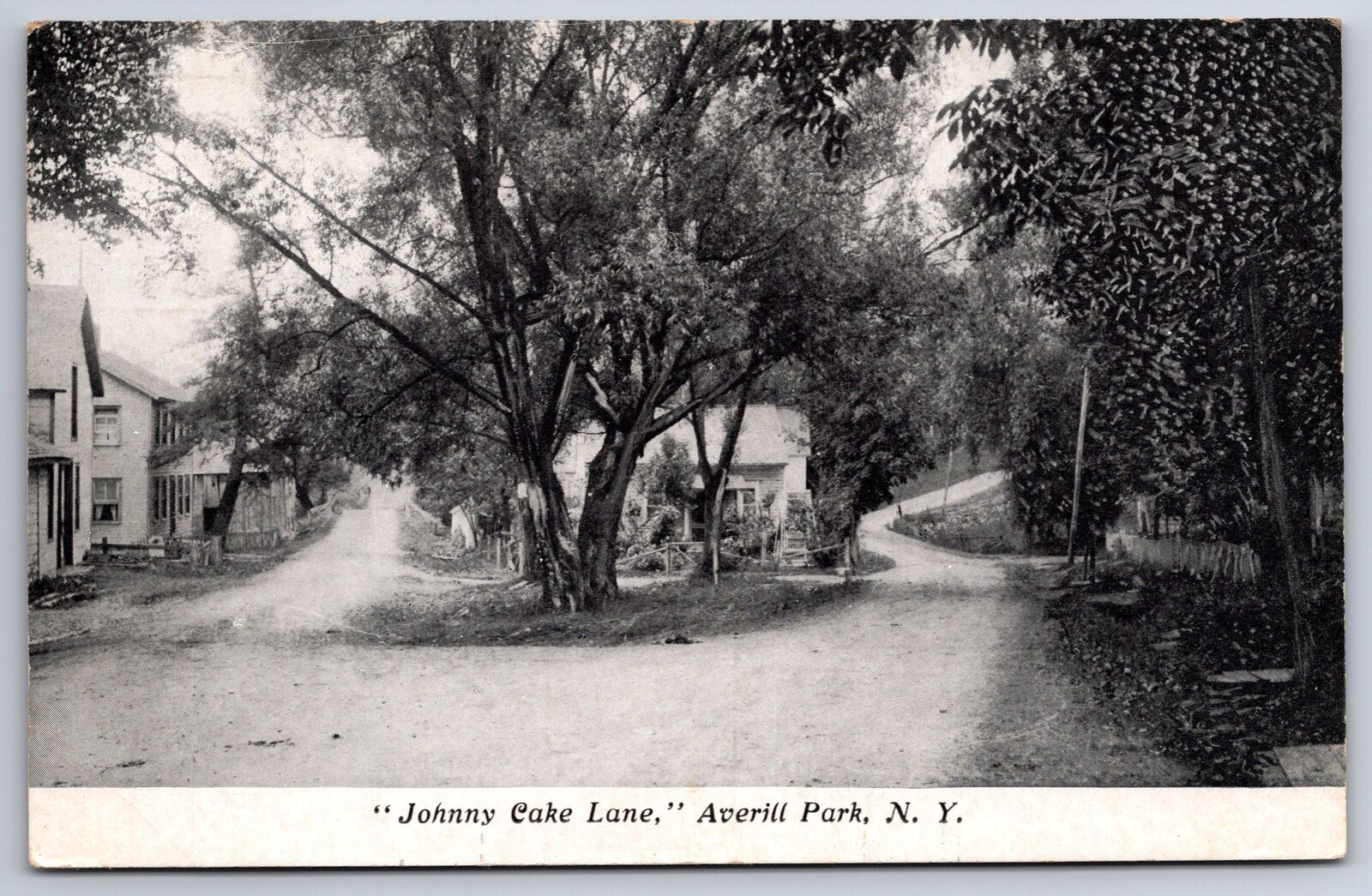 Averill Park New York~Johnny Cake Lane~c1910 B&W Postcard