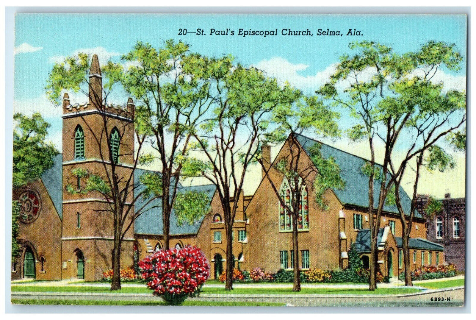 c1950\'s St. Paul\'s Episcopal Church Selma Alabama AL Vintage Postcard