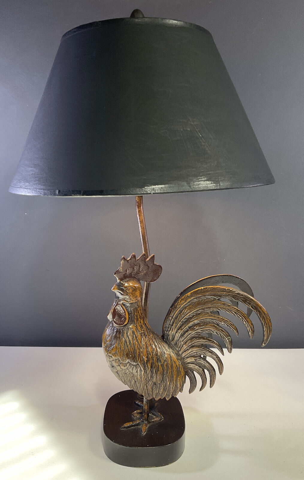 Frederick Cooper Metal Rooster Cock Table Lamp French Country Farmhouse Vintage
