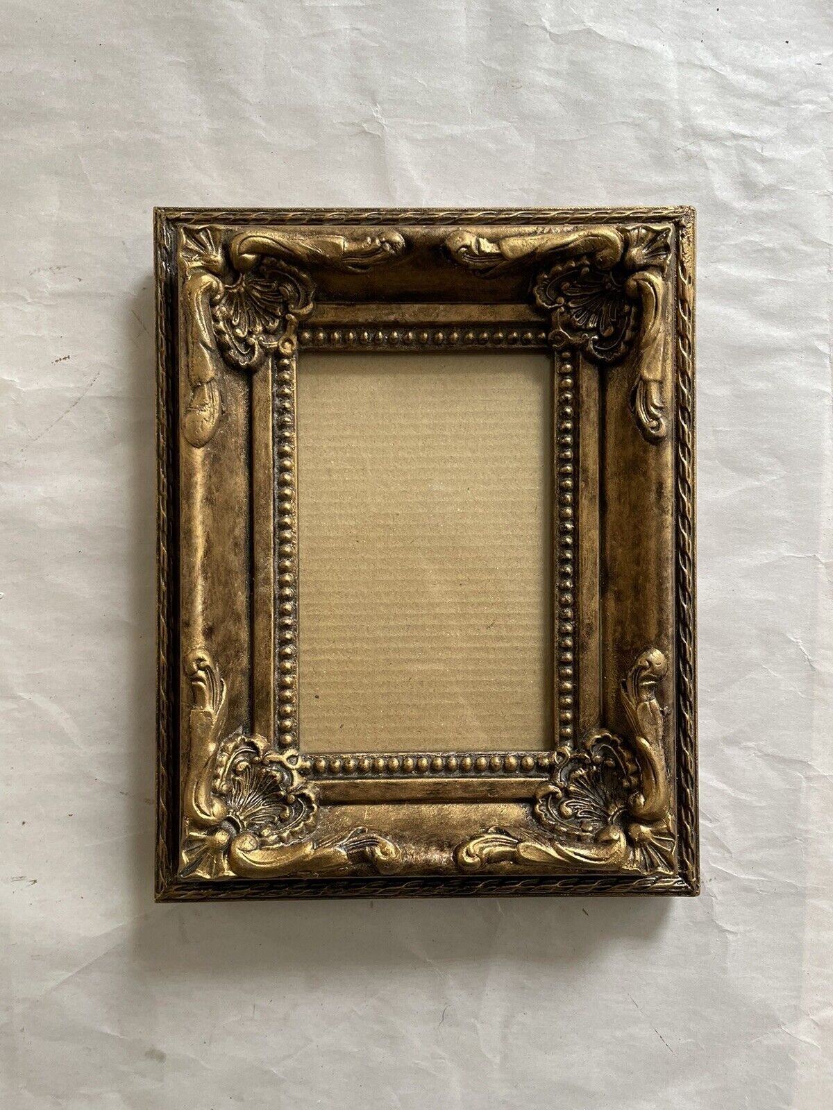 vintage gold ornate Baroque Rococo frame 9x7x1.75 Fit Art 4x6