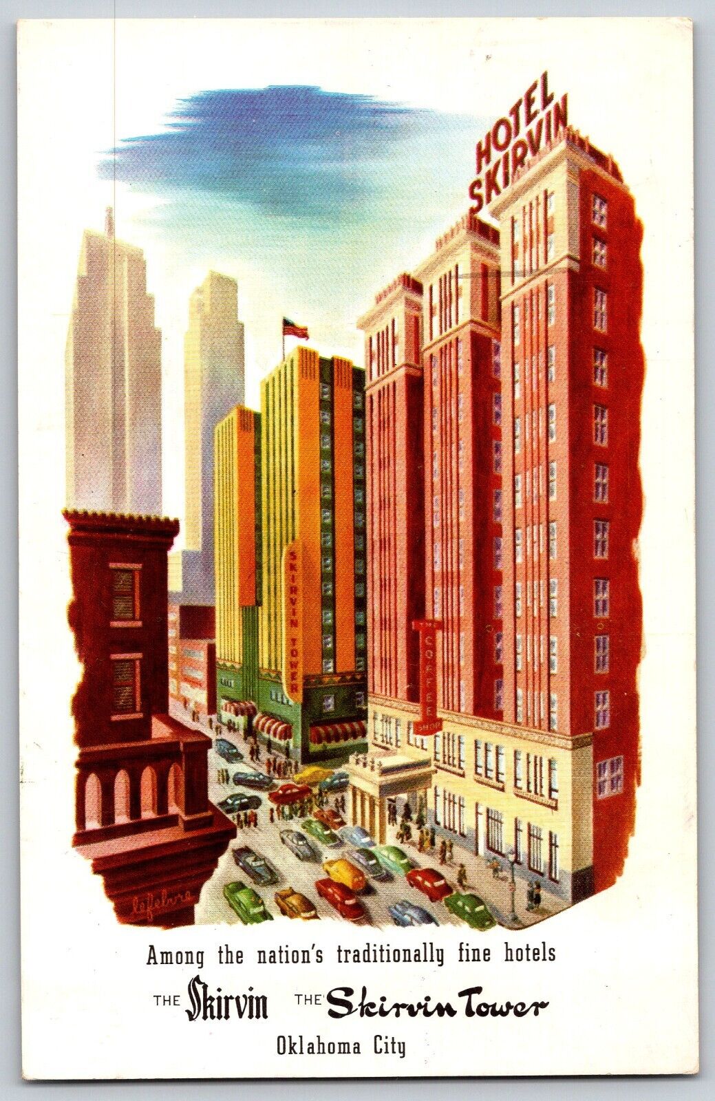 Oklahoma City, Oklahoma - The Skirvin Hotels & Tower - Vintage Postcard - Posted