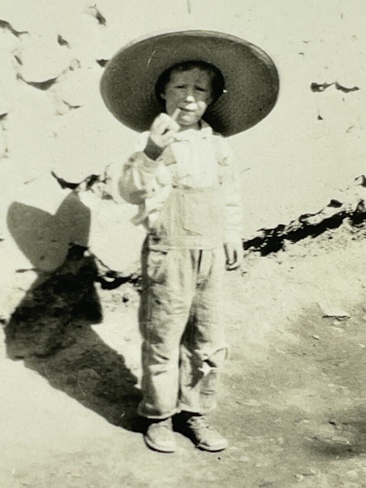 R5 Photograph 1922 Boy Big Sombrero Portrait
