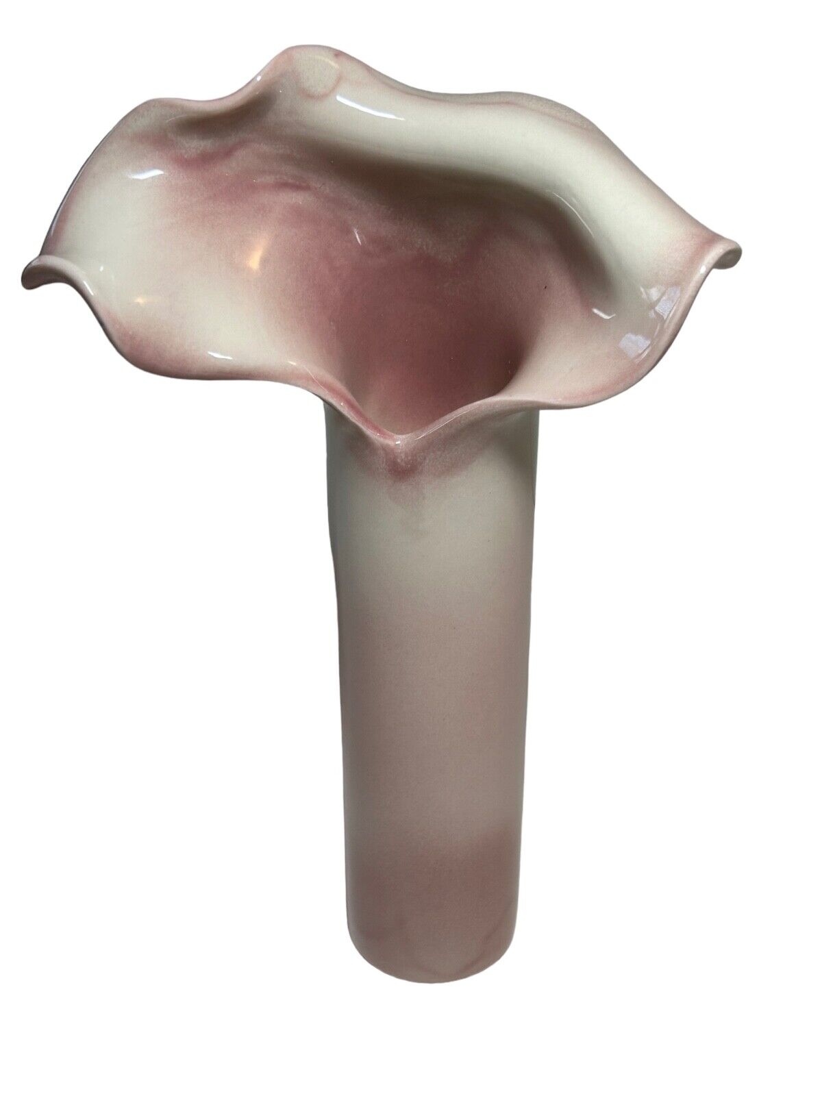 Carol\'s Studio Art Vase Glazed  - Vintage Pink Sea Shell Summer Abstract