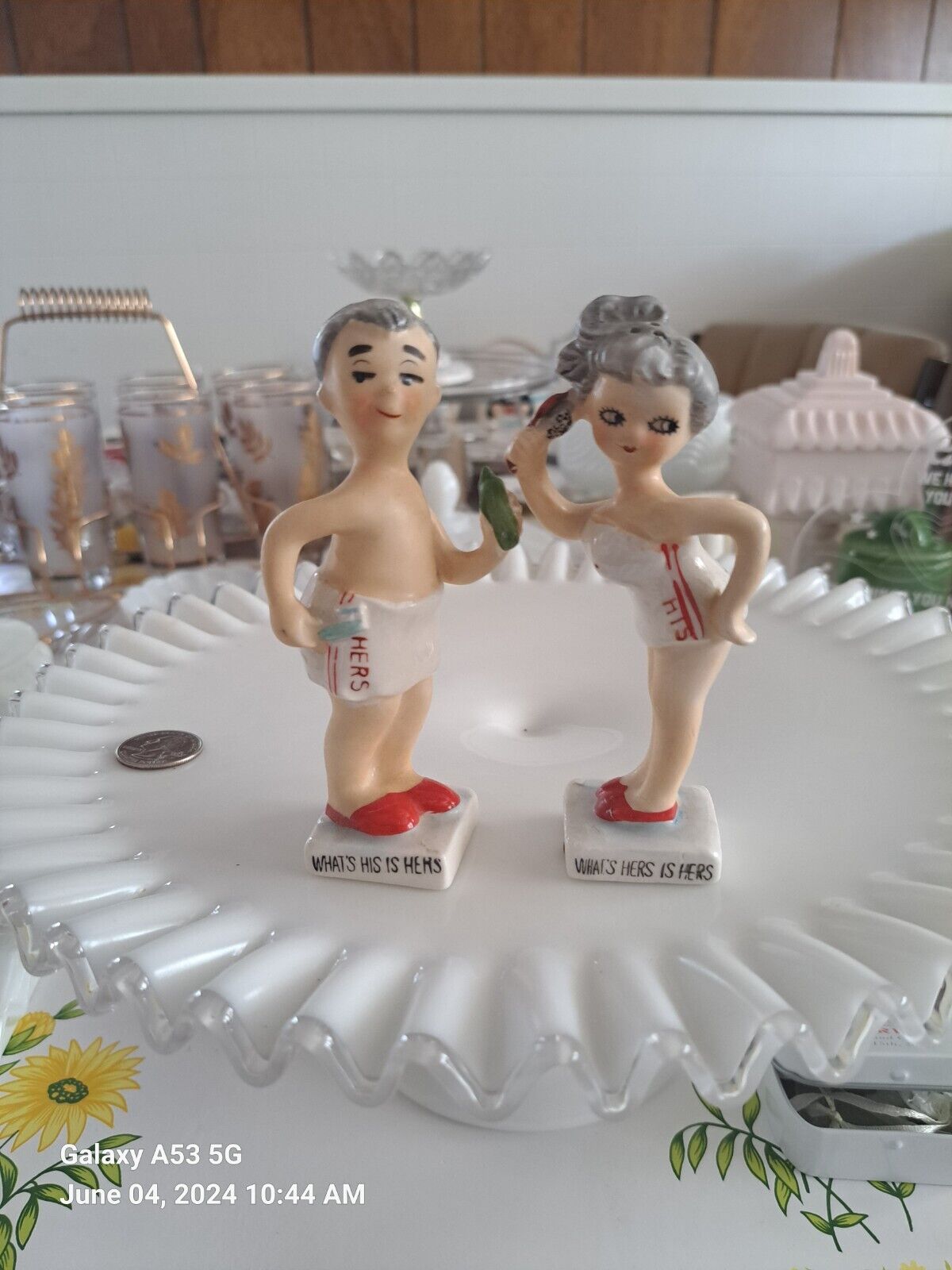 Vintage His And Her Salt And Pepper Shakers Japan