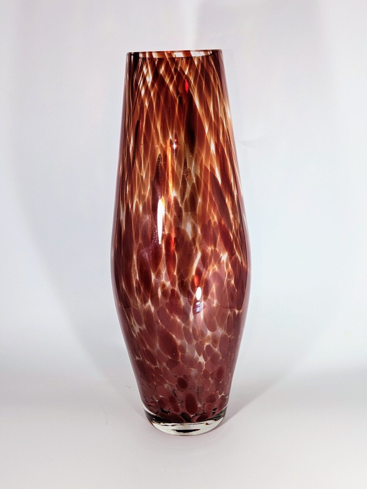 Vintage Vase Murano Glass Italy Large Tortoise shell pattern 