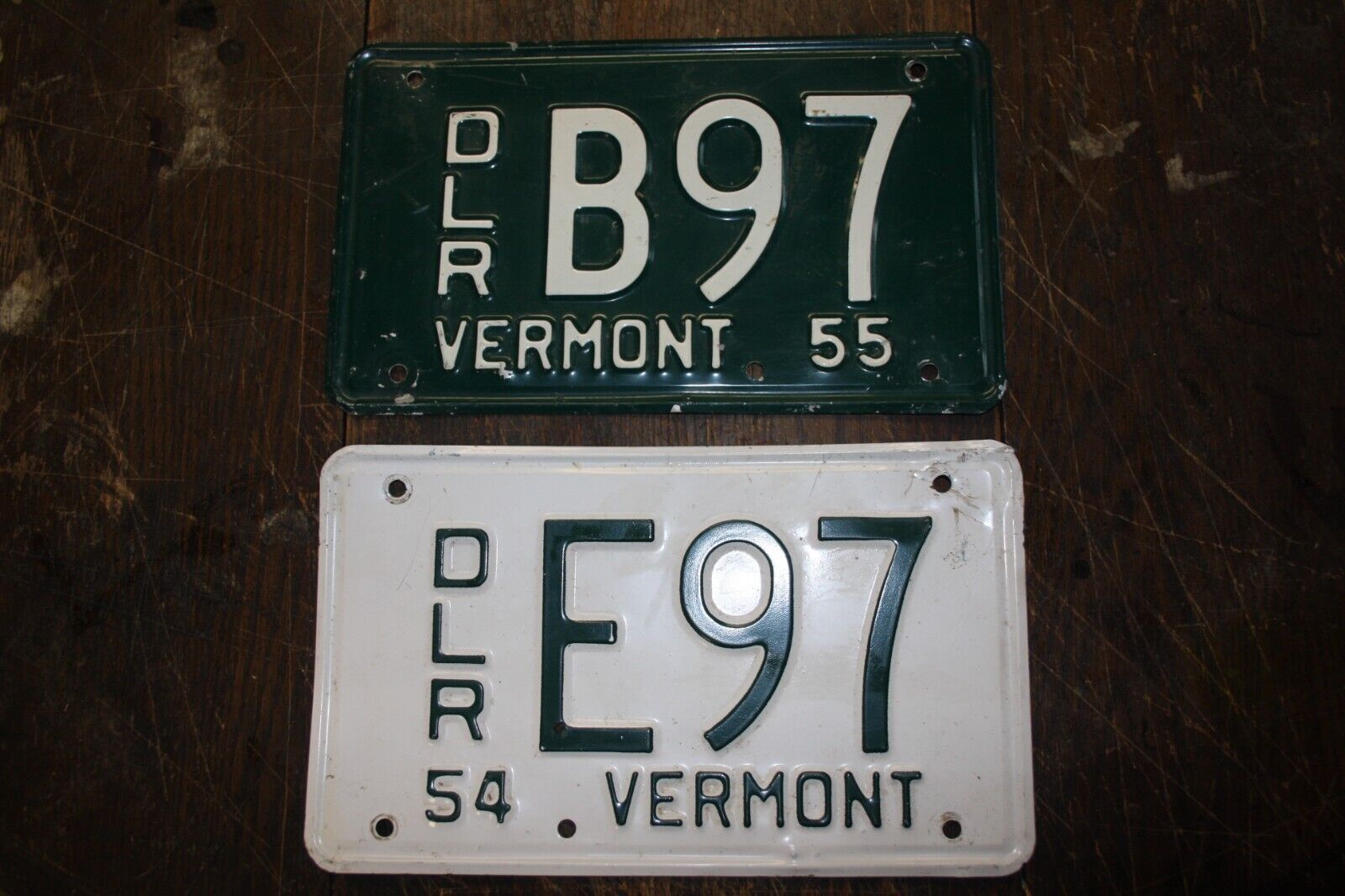 2 Vintage Vermont dealer license plates 1954 & 1955