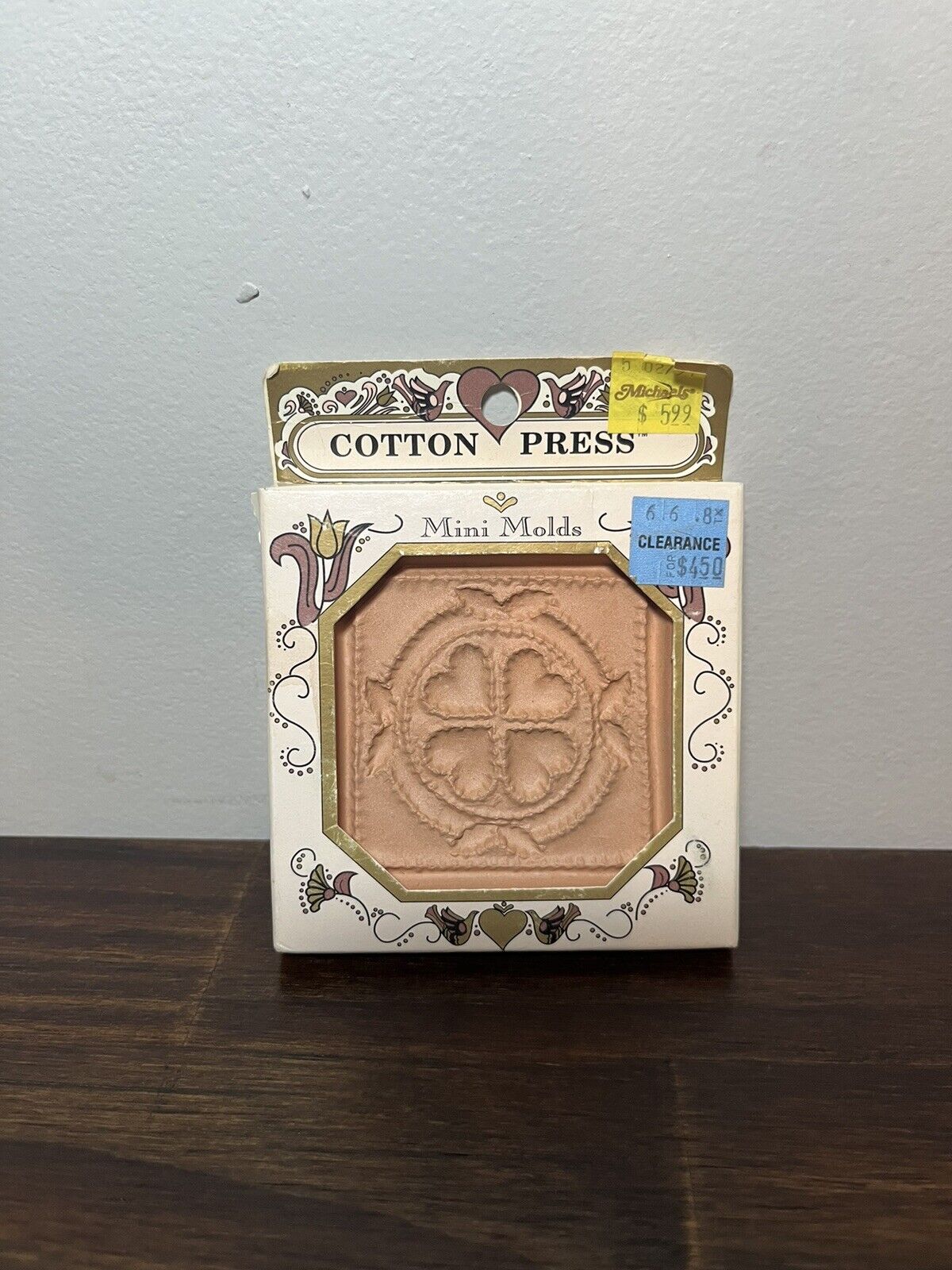 Cotton Press Mini Mold Bridal Wreath AMACO Paper Art Cookies Wax Unused Vintage