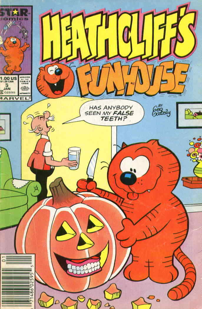Heathcliff\'s Funhouse #5 (Newsstand) FN; Marvel/Star | pumpkin carving cover - w