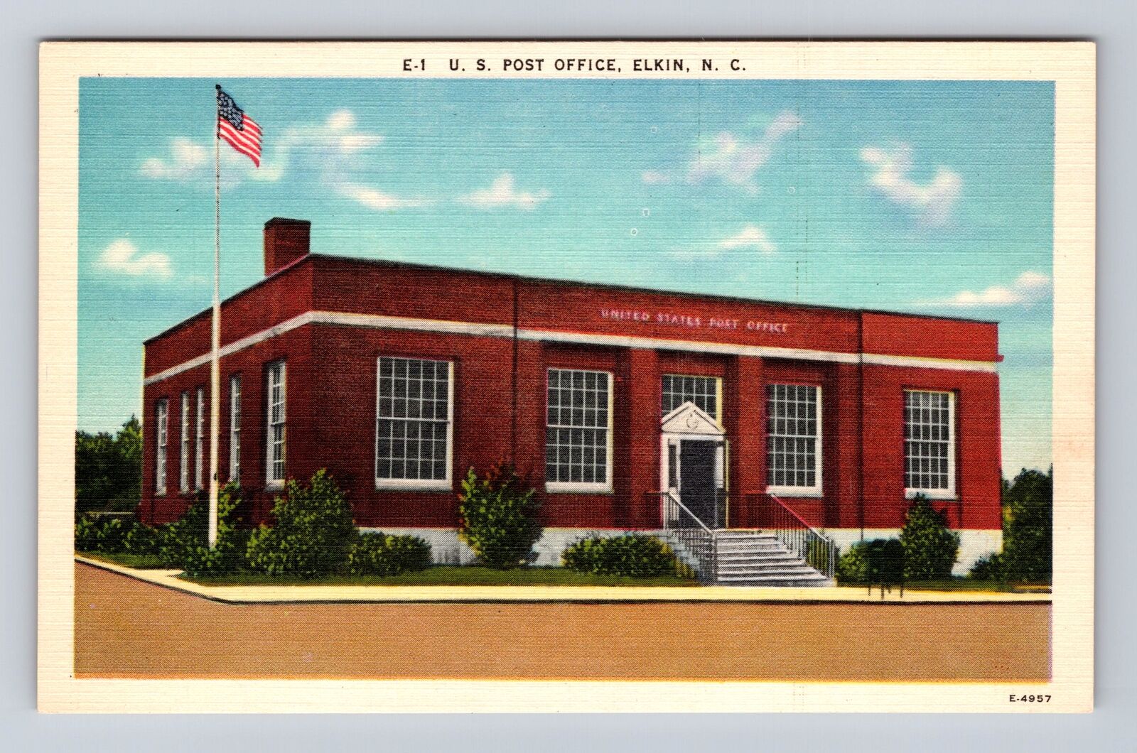 Elkin NC-North Carolina, U.S. Post Office Building, Antique Vintage Postcard