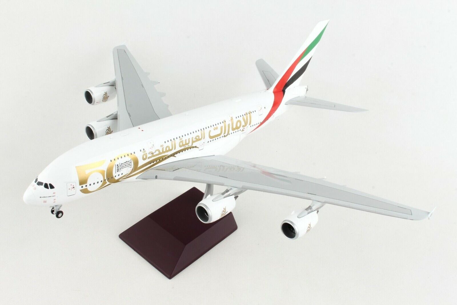 Gemini Jets G2UAE1056 Emirates A380-800 50th Anniv A6-EVG Diecast 1/200 Model