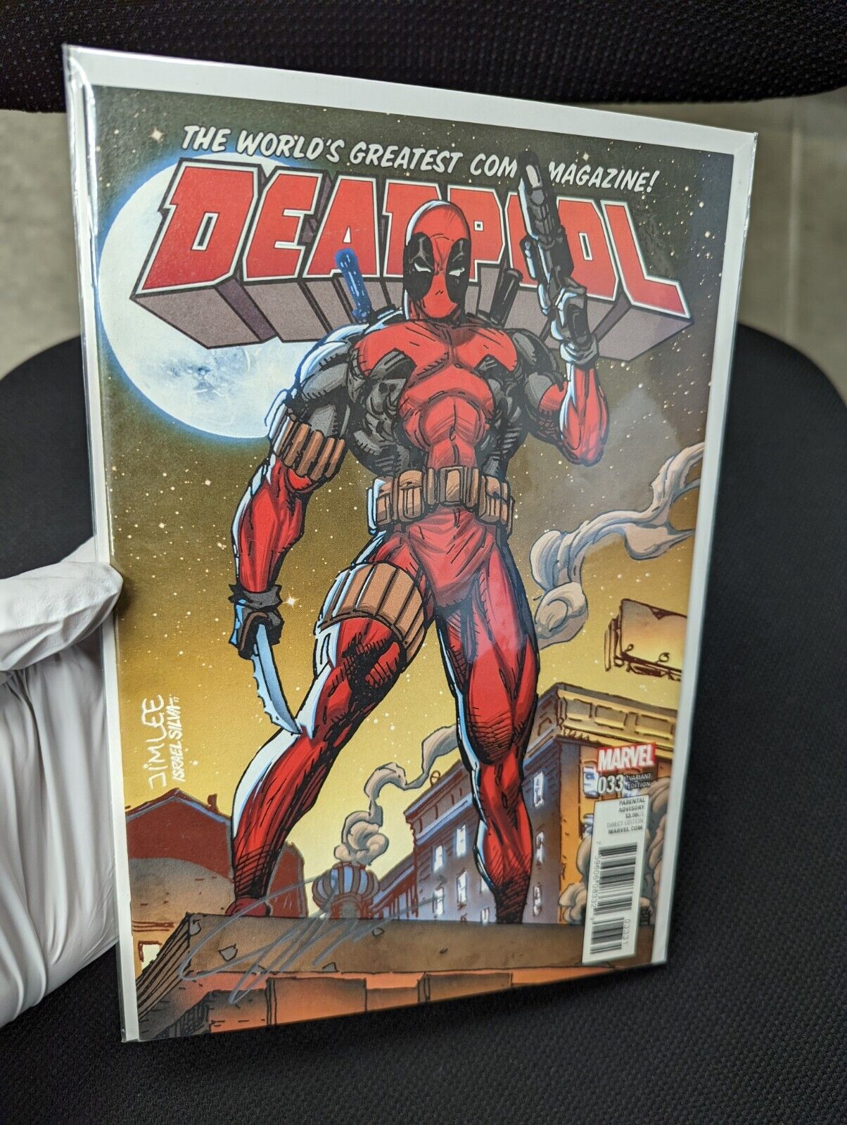Deadpool #33 Trading Card Variant Signed By Jim Lee