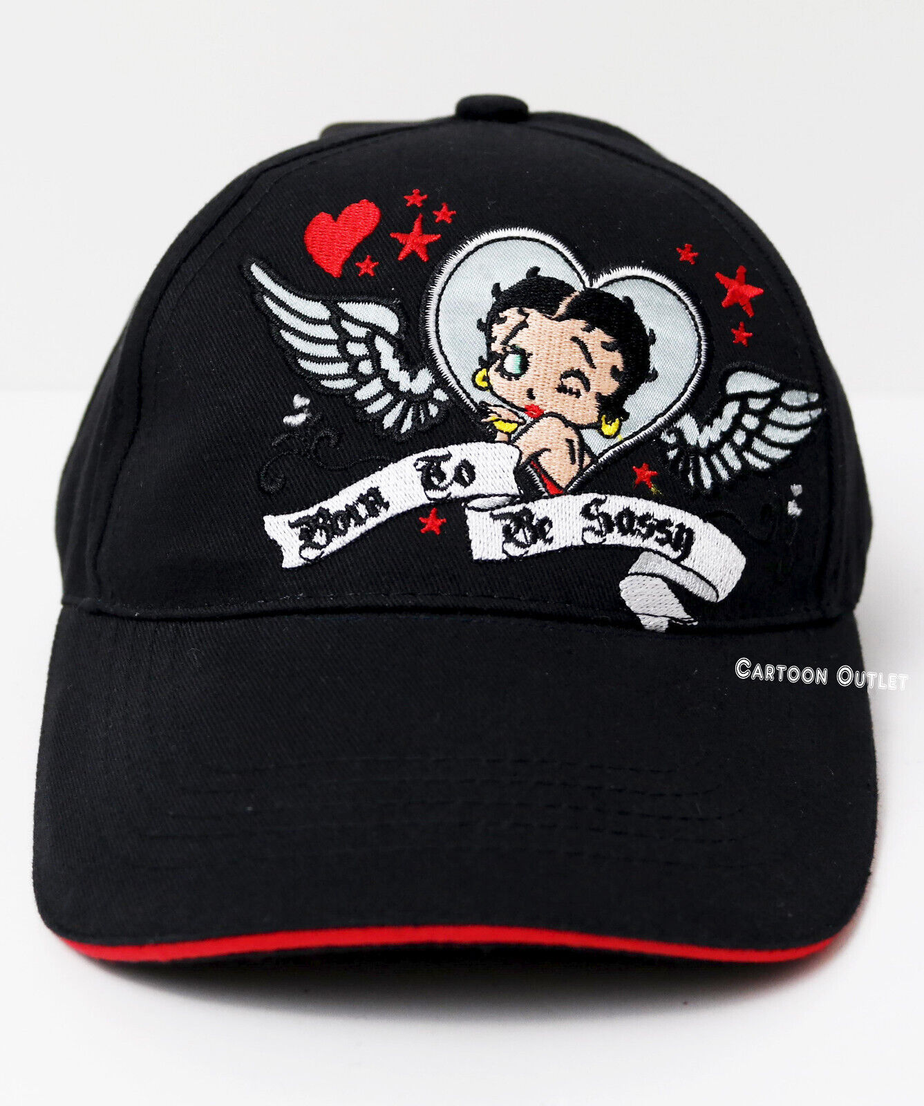 Betty Boop Black Adjustable  Baseball Cap Hat One Size Born To Be Sassy Gift New