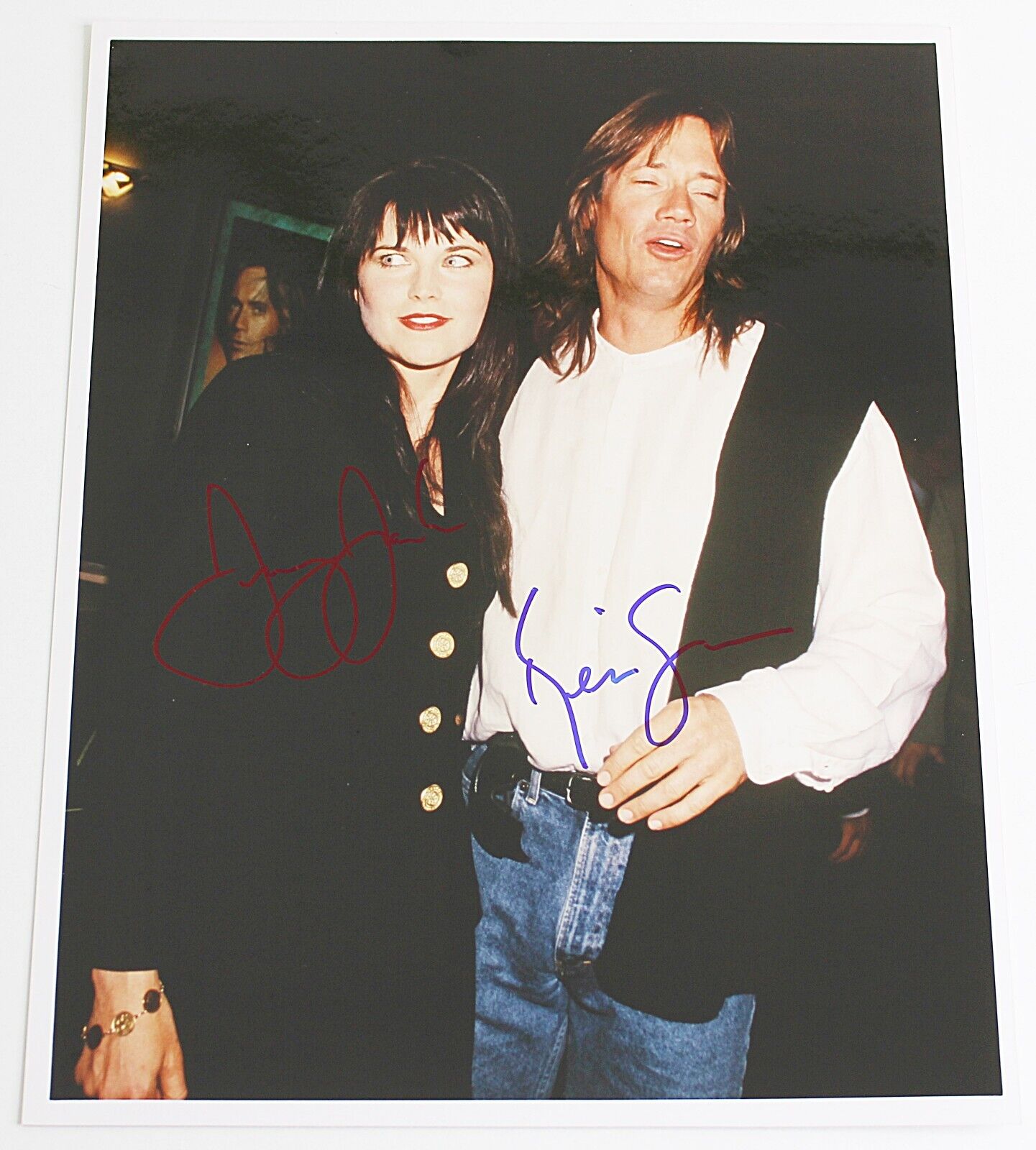KEVIN SORBO and LUCY LAWLESS Autographed Photo 1996 at ANAFTA Convention w/COA