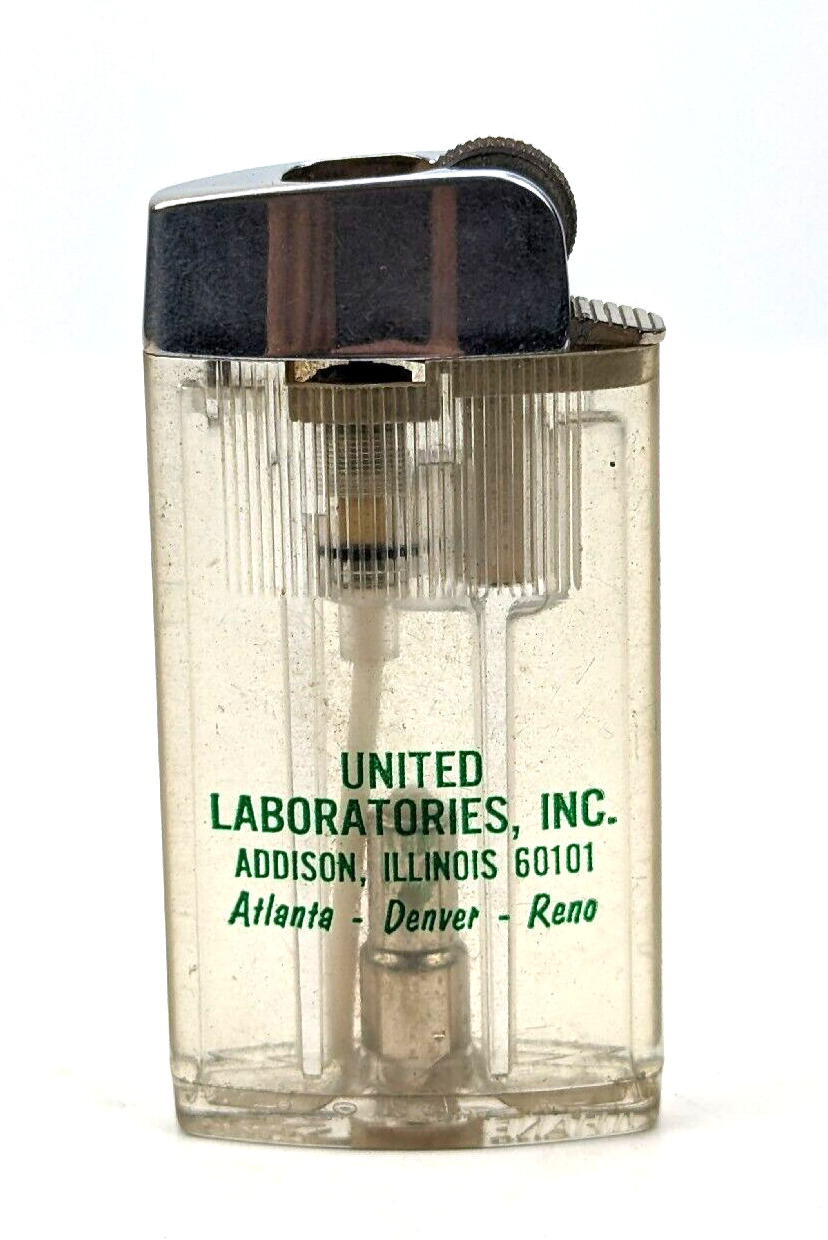 Vintage Vu-Tane Scripto United Laboratories Inc Addison, IL Clear VU Lighter #C2
