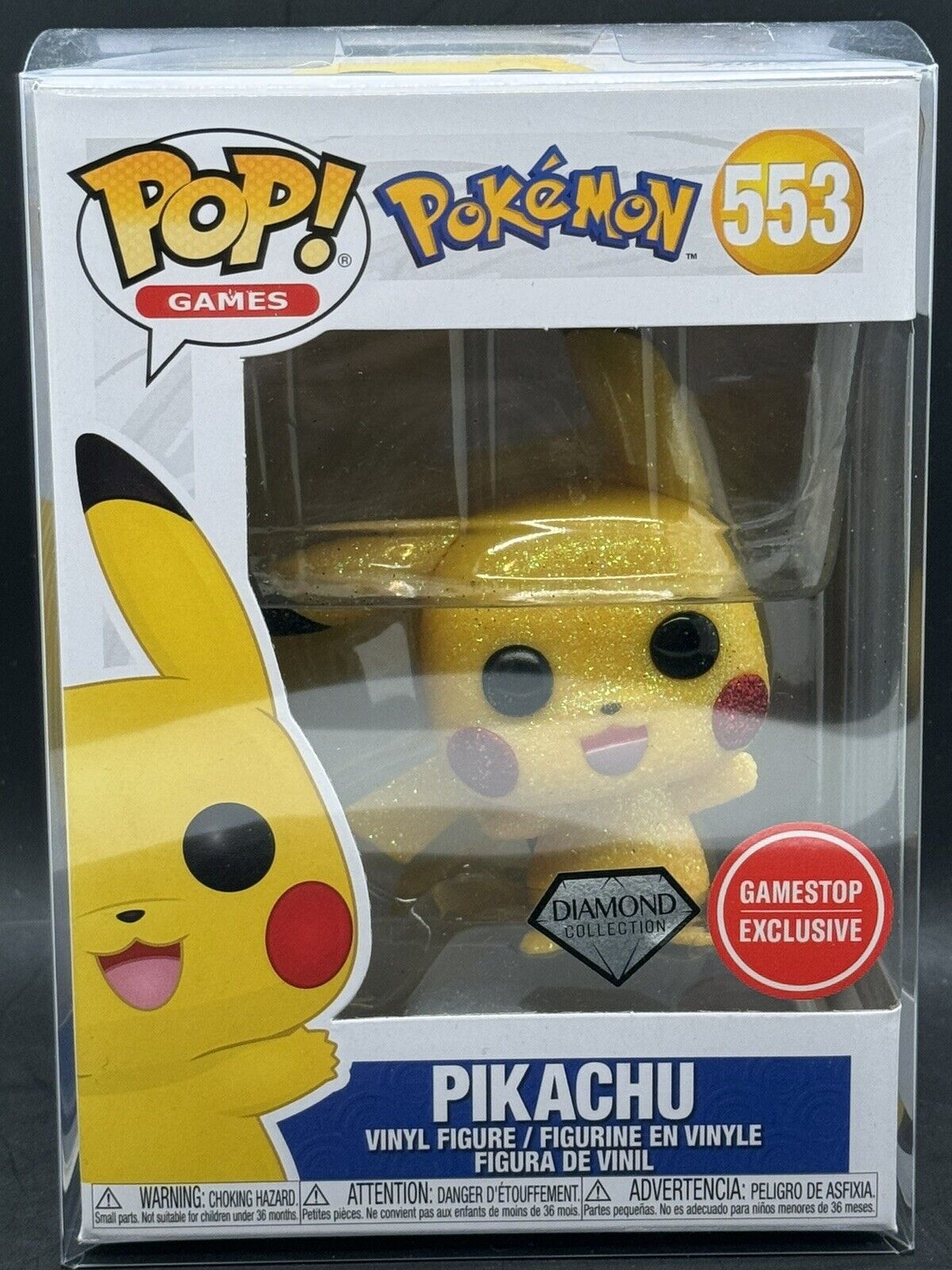 Funko Pop Games: Pokémon - Diamond Pikachu #553 GameStop Exclusive w/Protector