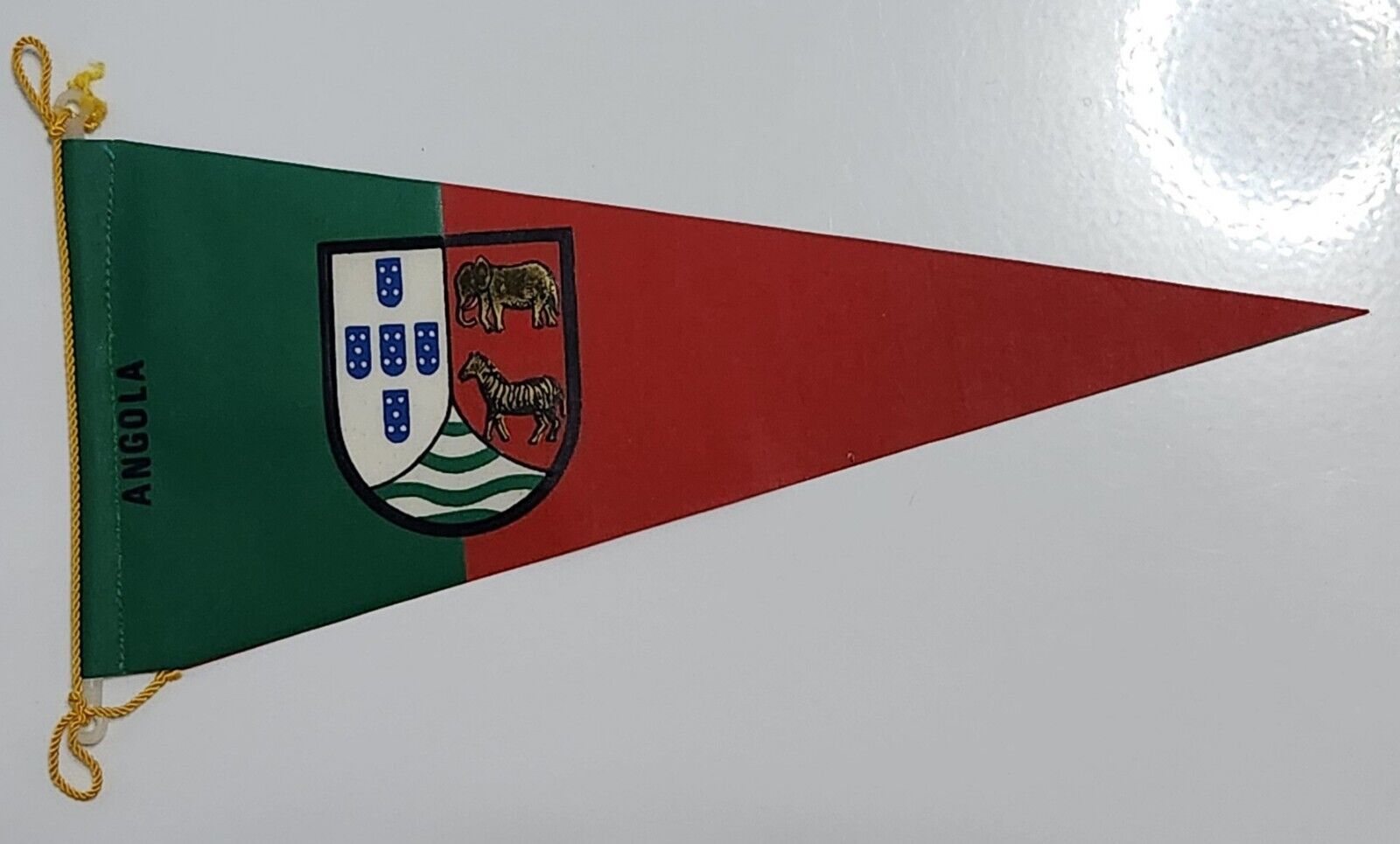 PORTUGUESE ANGOLA / RARE & VINTAGE FLAG PENNANT / CIRCA 1960\'s (COLONIAL ERA)