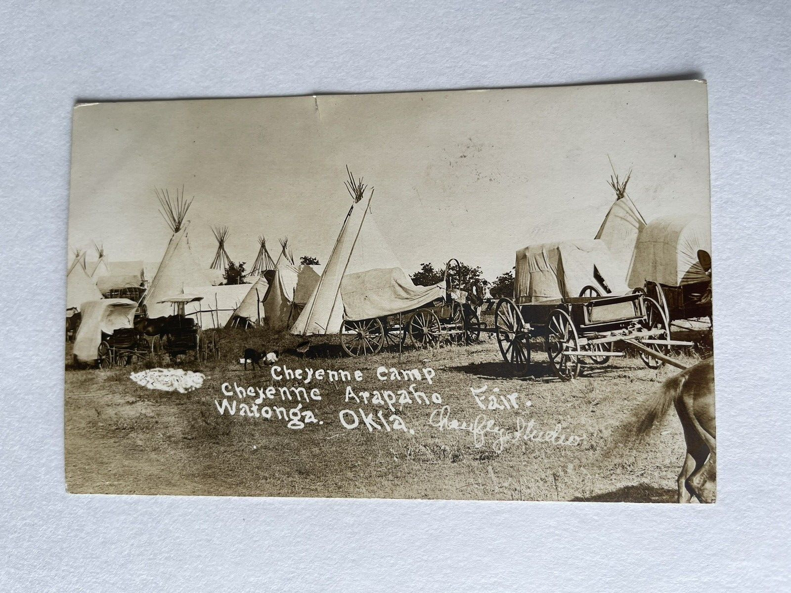 Antique 1912 RPPC Native Americans CHEYENNE ARAPAHO FAIR Watonga OKLA Postcard