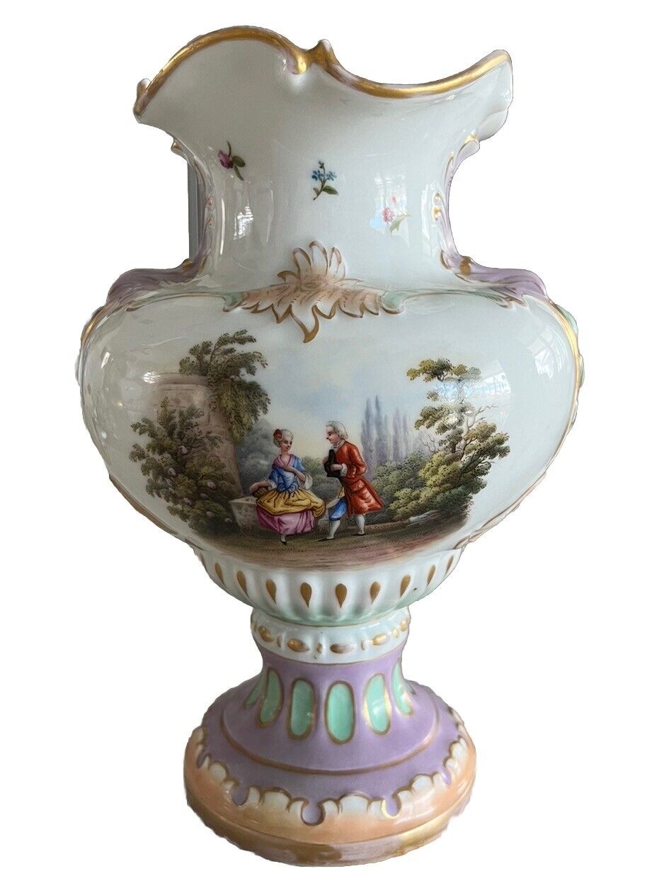 Antique Meissen Porcelain Vase 8” Tall ~ Pristine