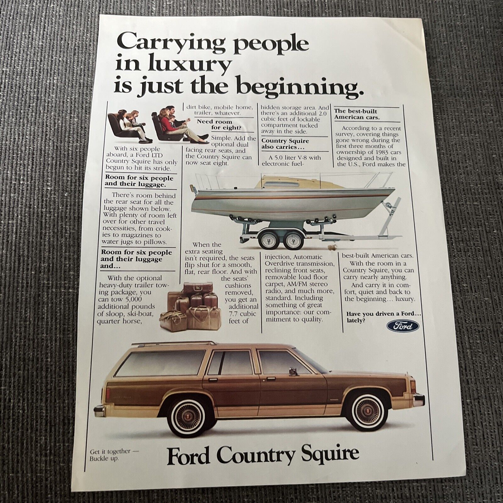 1984 Ford Country Squire LTD Station Wagon Ad 