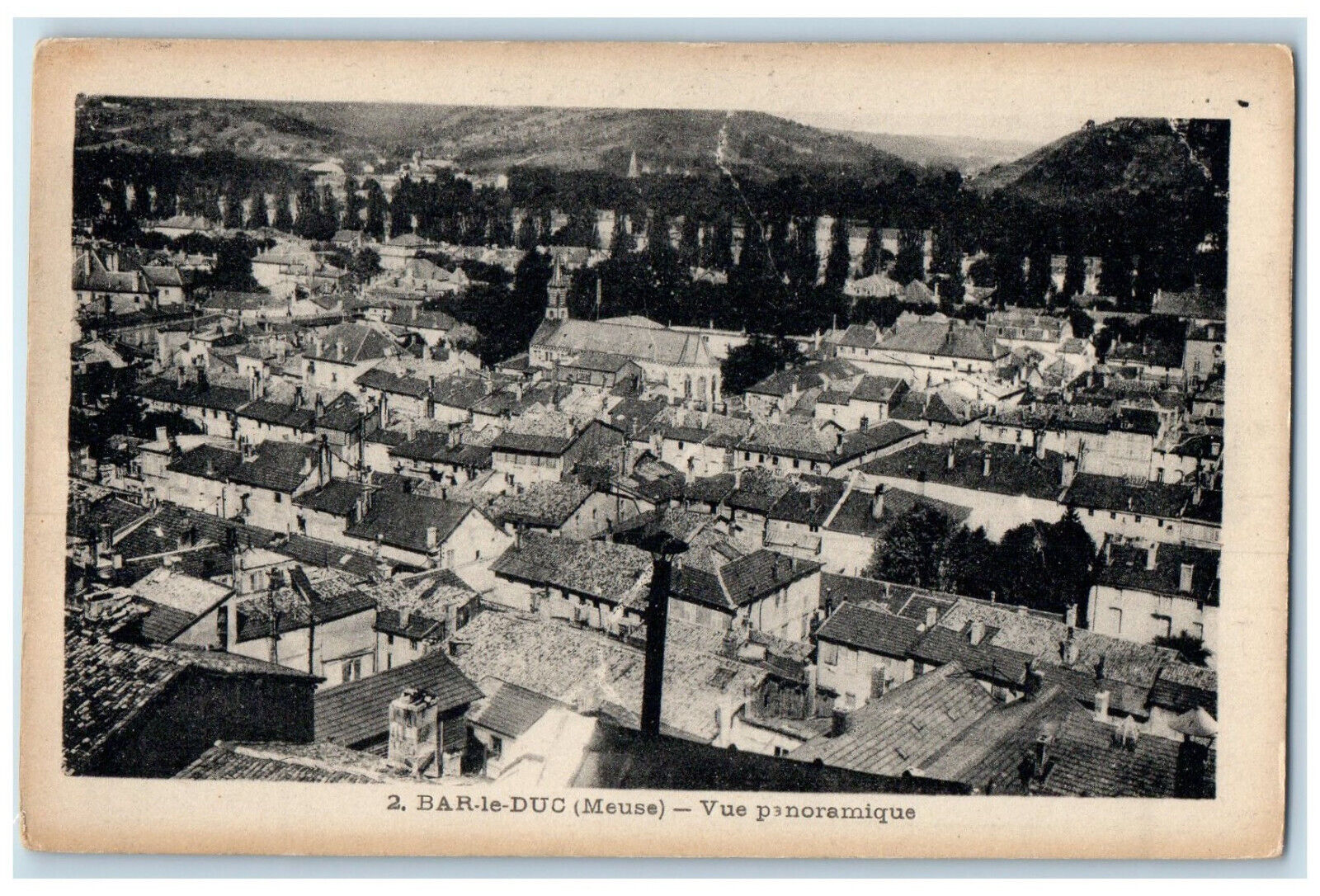 c1920's Panoramic View of Bar-Le-Duc (Meuse) Grand Est France Postcard