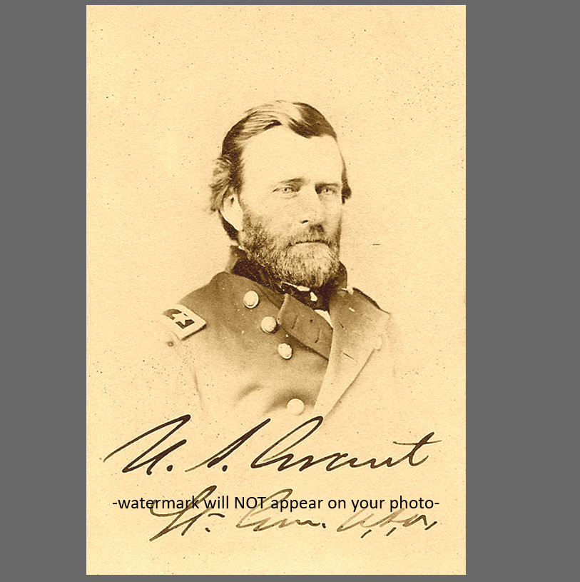 General Ulysses S. Grant PHOTO Signed Repro CDV Civil War Signature REPRO