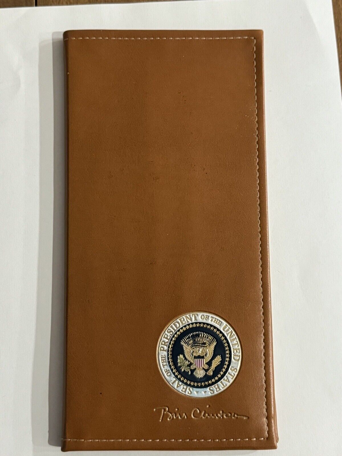 1997 Official Clinton White House Presentation Piece - Leather Bound Long Wallet
