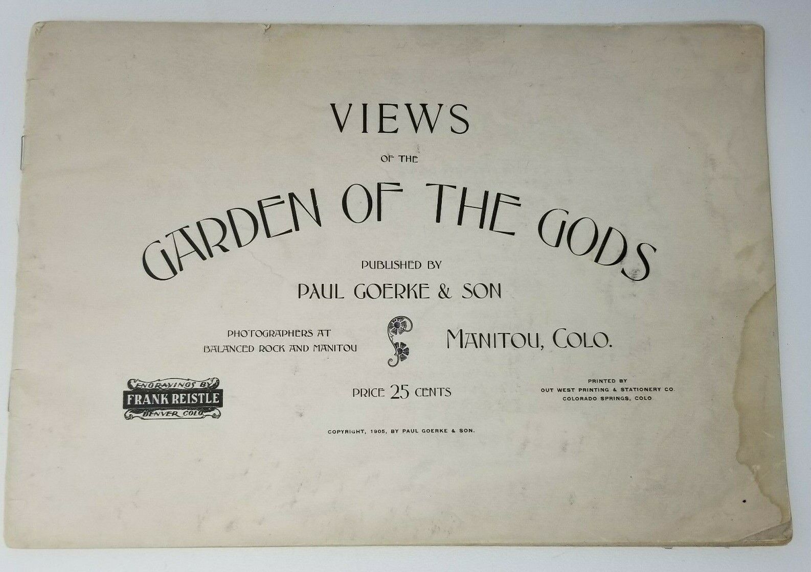 Photobook Views of the Garden of the Gods Paul Goerke and Sons Antique 1905 