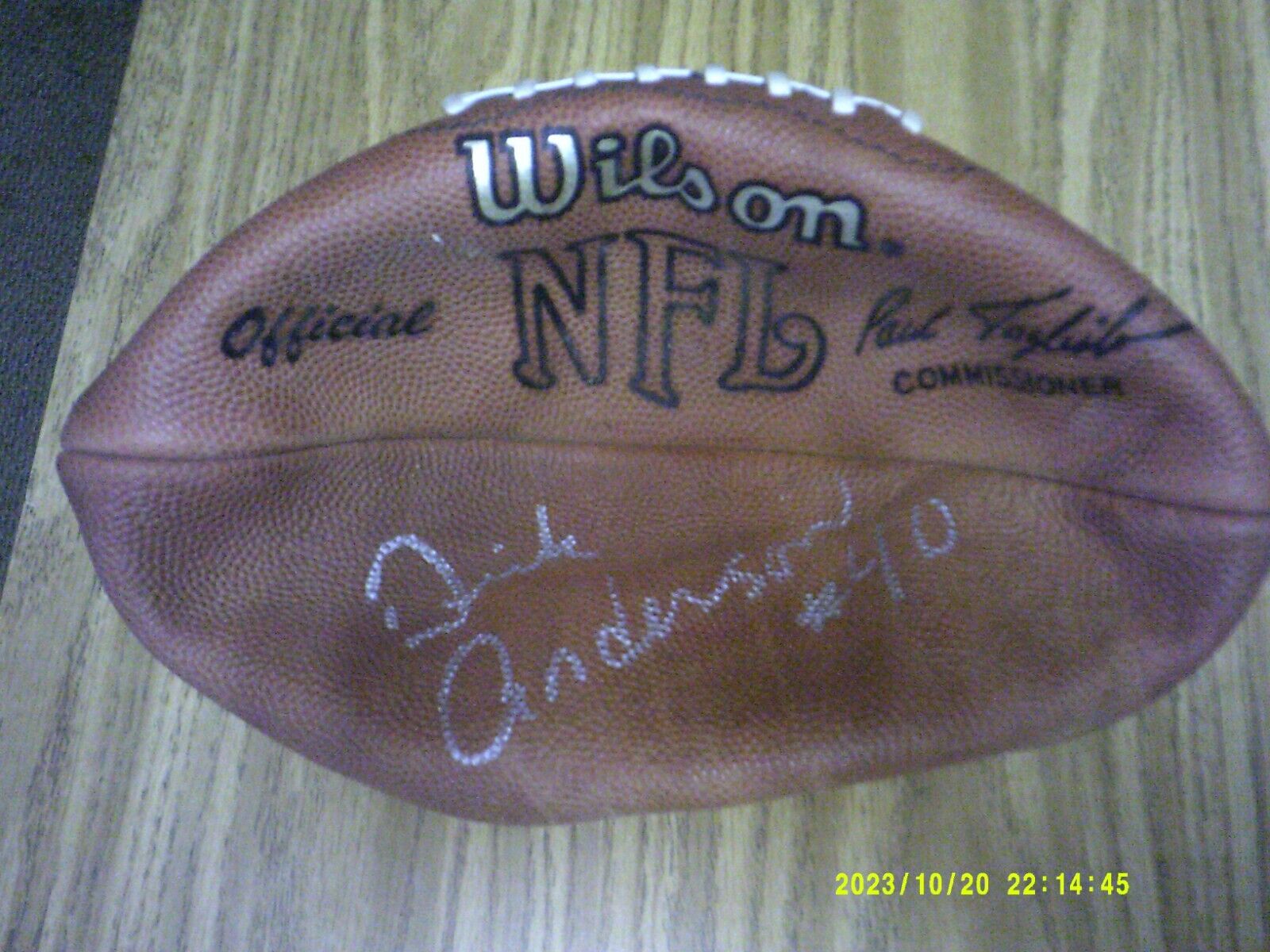 Dick Anderson Dolphins #40 Signed autographed Nfl Football undefeated 1972 team