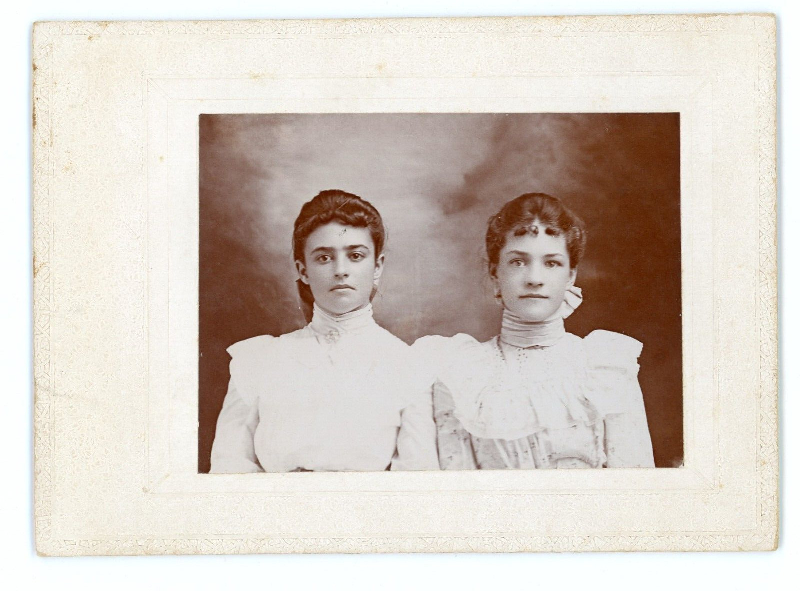 Antique Photograph Two Young Women 1890\'s or Early 20th Century? OOAK
