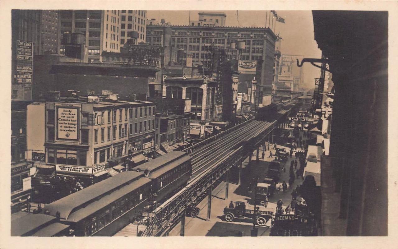 RPPC NORDDEUTSCHER LLOYD BREMEN SHIP TRAIN NEW YORK REAL PHOTO POSTCARD (1920s)