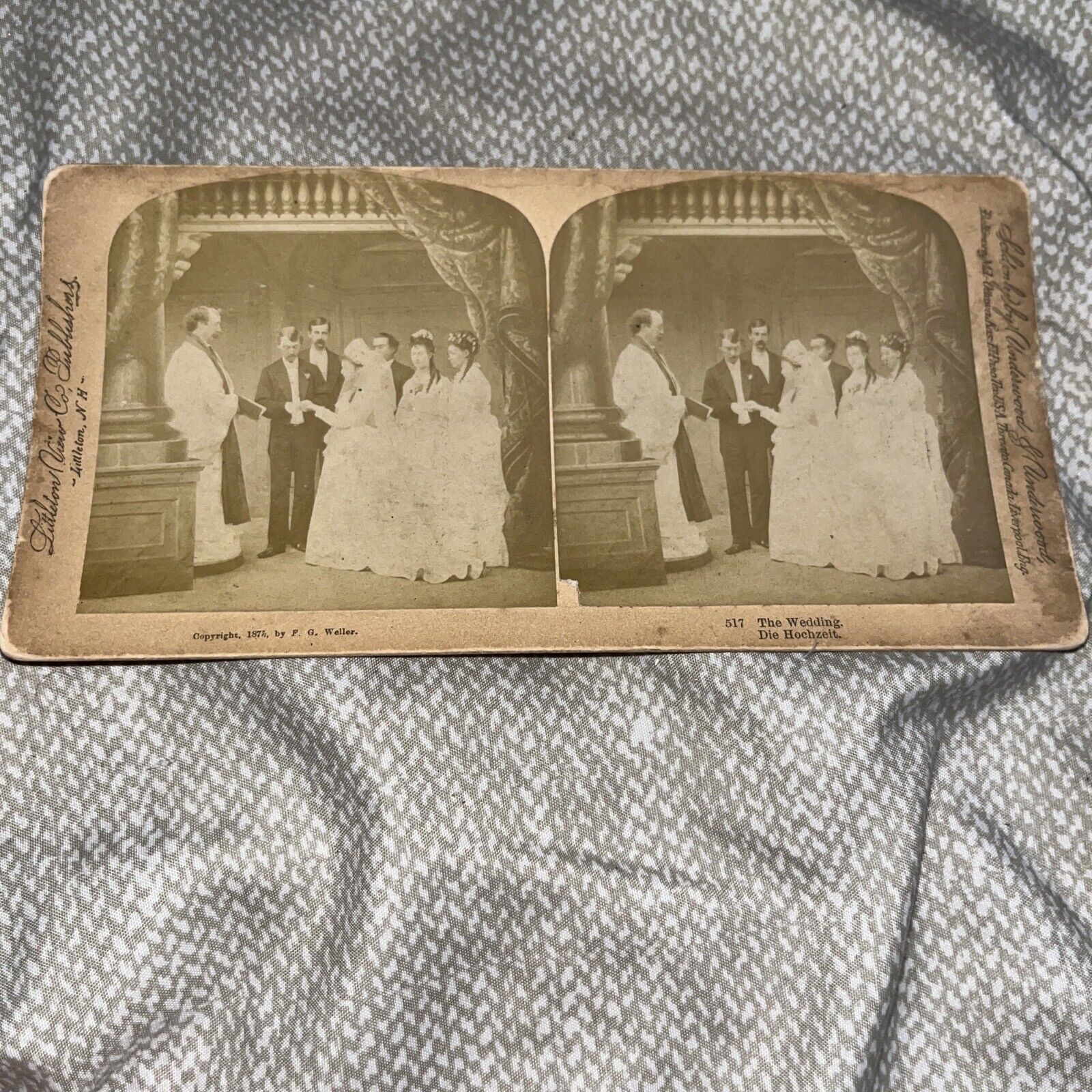 Antique 1875 Stereoview Card Photo Die Hochzeit Related to Richard Wagner Opera?