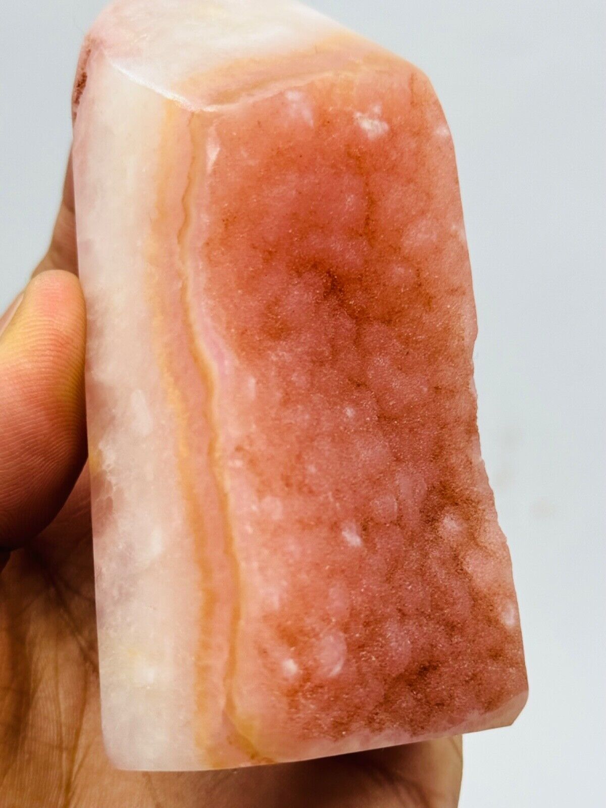 Rare Pink Aragonite one sided polished/ Rough freeform from Afghanistan- 320 gm