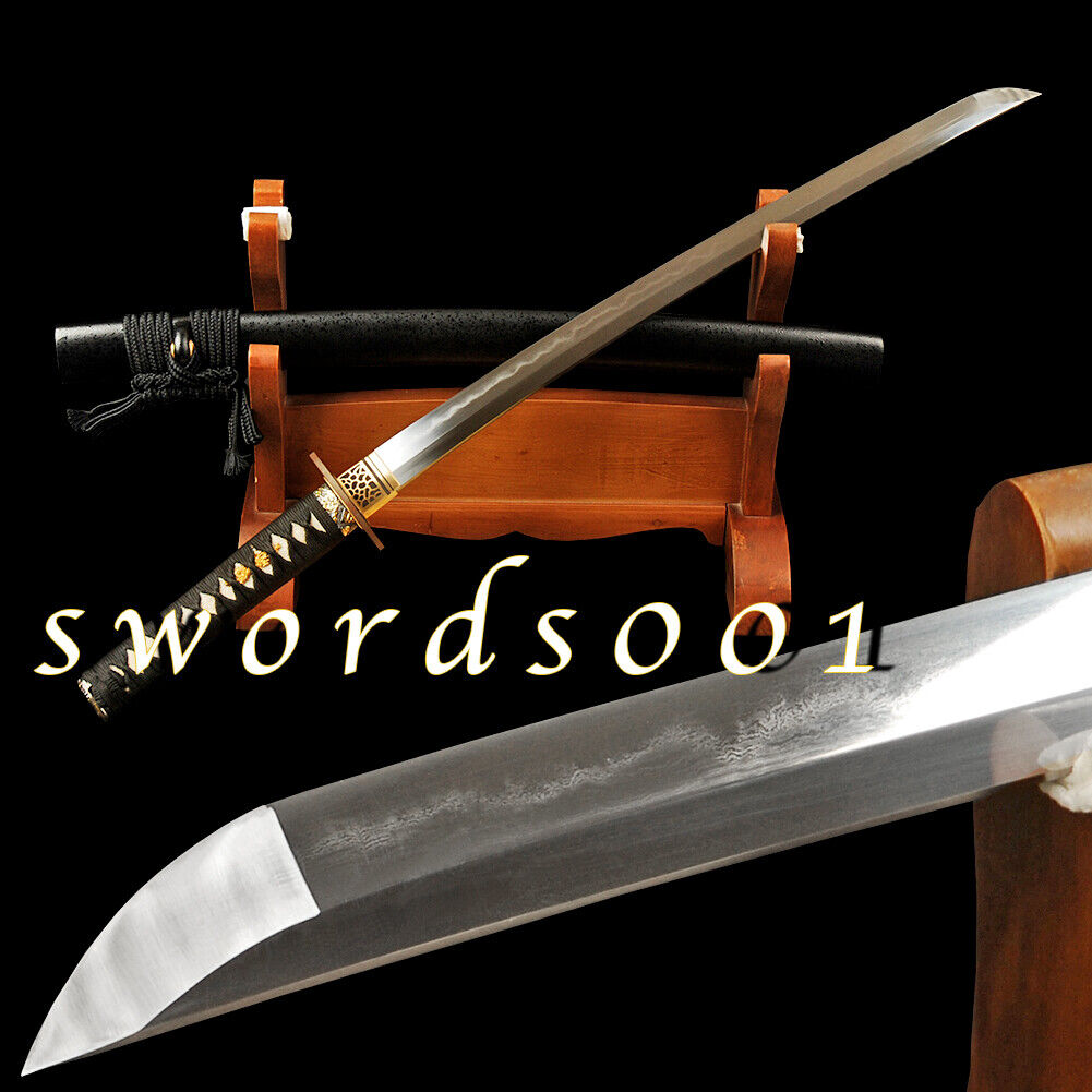 Clay Tempered Wakizashi Folded 1095 Steel Japenese Samurai Practise Sword Sharp