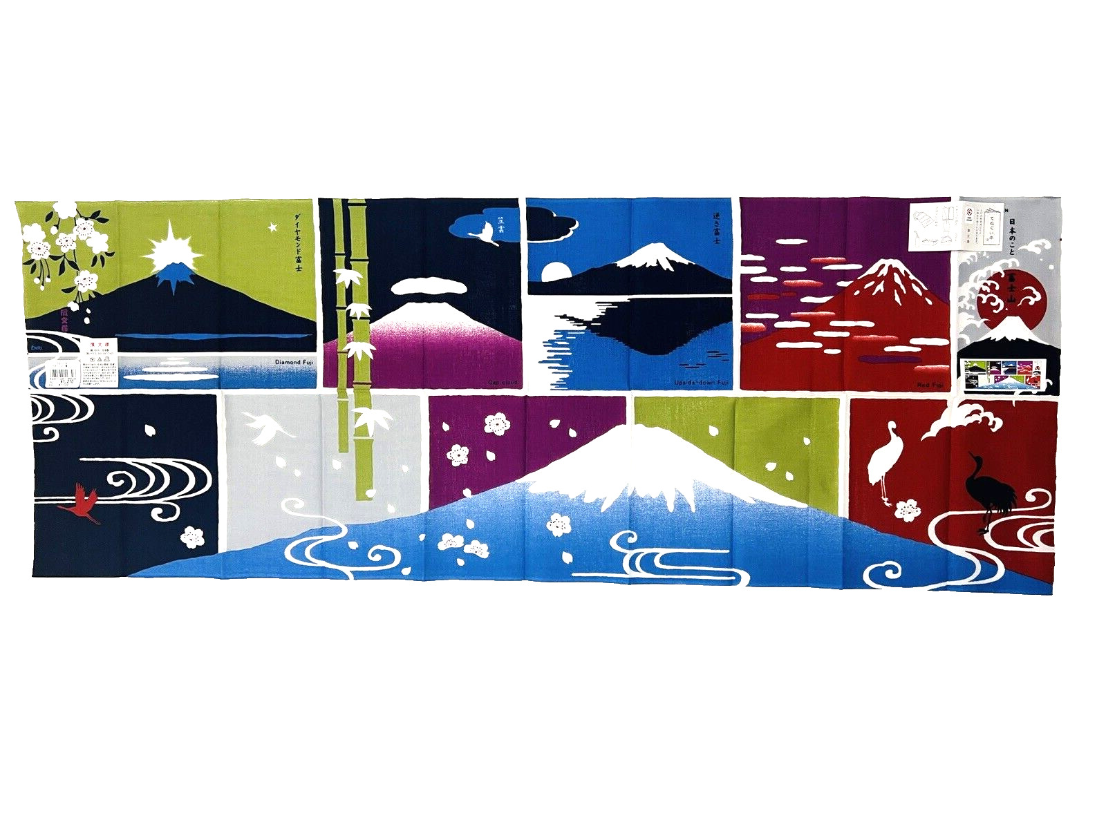 HAMAMONYO Japanese Tenugui Towel Book About Japan Mt. Fuji Tapestry 35x13 Inches