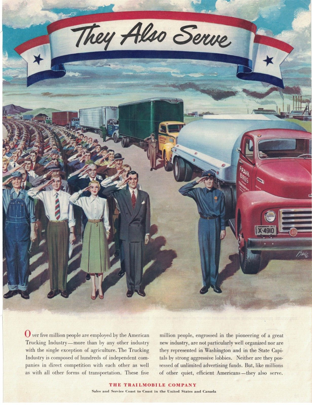 Art Deco Trailmobile Company Trucking Industry Vintage Magazine Print Ad