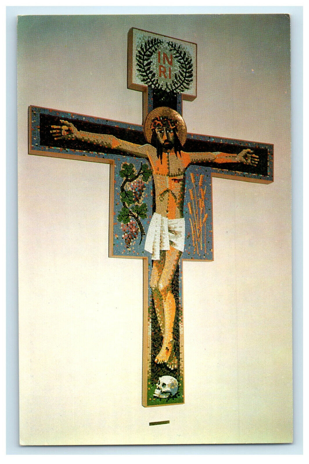 c1950s Mosaic Crucifix Made By Edmund R Demers Dubuque Iowa IA Postcard